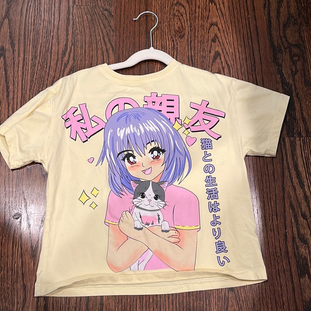 Yellow anime T-shirt from Zara